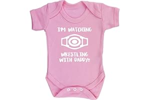 Hippowarehouse Shhh. I'm Watching Wrestling with Daddy!! Baby Vest Bodysuit (Short Sleeve) Boys Girls