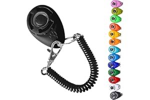 DogCatz Dog Puppy Teardrop Clicker Training, Train Your Pet Dogs and Cats in Obedience (Black)
