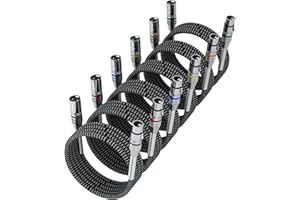 FIBBR XLR Cable 8m-6 Pack, Microphone Cable Nylon Braided XLR Male to Female Heavy Duty Balanced Microphone Cord Compatible with Preamps/Speaker Systems and More