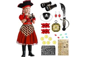 deAO Dziewczęcy zestaw rekwizytów do odgrywania ról piratów-M