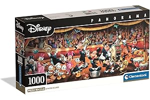 Clementoni - Puzzle pour Adultes 1000 Pièces, Panorama Disney Orchestra Compact Box, Fabriqué en Italie, 37067