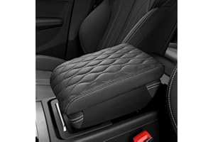 POKSRI accoudoir voiture universel Coussin, Cuir synthétique en PU coussinet d'accoudoir, Housse de console centrale, Mousse mémoire pad box(taille B 35.5x20x5.5 cm)