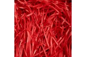 ENOCENT Red Shredded Tissue Paper 100g - Soft Gift Box Filling, Essential Hamper Filler for Christmas, Valentine's Day, Birthday, Wedding and Festive Presentations