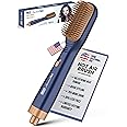 American Tek Hot Air Brush Ionic Volumizing Ceramic One-Step Blow Dryer Brush - Hair Dryer as Hair Straightener, Hair Curler and Volumiser (1100 Watts - Blue)