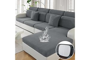 Ystyle Funda Asiento Sofa, Funda Cojin Sofa Ajustable, Impermeable Funda Sofa Cojin Separado, Fundas De Cojín Elástico, Universal Fundas De Asientos Sofá (Chaise Longue, Gris Claro)