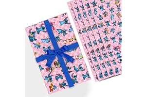 Papel de Regalo Stitch, Papel de Regalo Infantil Stitch, Ubephant Stitch Papel Regalo Cumpleaños 5 Hojas, 51x75cm, para Cumpleaños de Niños, Almacenamiento de Fiestas, Decoración
