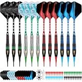 CyeeLife 12 Plastic Tip Darts for Electronic Dartboard, Professional Electronic Dartboard+16 Flights of 4 Patterns+12 Alumini