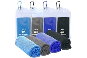 Sukeen Asciugamano rinfrescante (101,6 x 30,5 cm) in microfibra, morbido asciugamano traspirante per yoga, golf, palestra, campeggio, corsa, allenamento e altre attività, blu, grigio