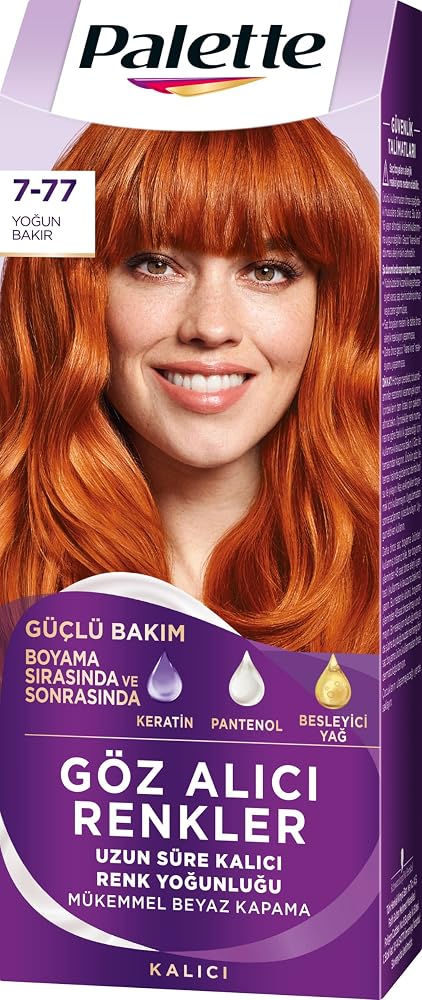 Palette Yoğun Göz Alıcı Renk Saç Boyası 7-77 Yoğun Bakır