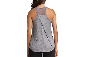 Dawnrole Palestra Donna Gym Top Senza Maniche in Rete Yoga Corsa Camicie Atletiche