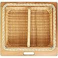 Akway Wicker basket for Modular kitchen | Pull out Wicker basket for kitchen | Onion Potato Basket for kitchen (18" (464mm) Width Including Channels) (With Partition, 18"W x 20"D x 6"H)