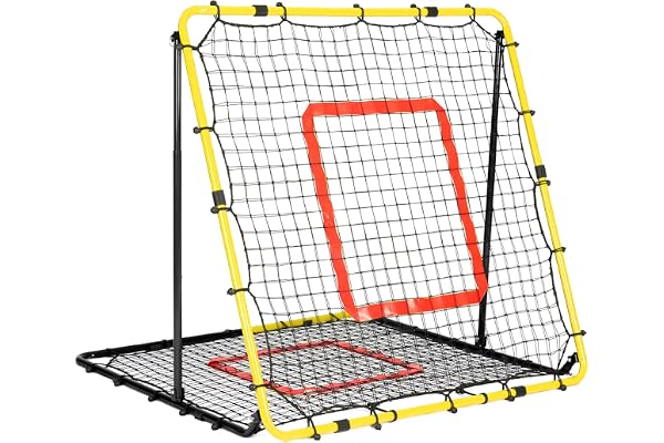 BaseGoal Filet de Rebond Football, Ajustable Angle Réglables Rebondisseur de Football Pliable avec Filet Double Couche, Convient pour Entraînement et Plus Varié Enfants et Adolescents