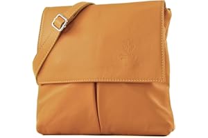 Craze London Double Pocket Genuine Italian Leather Cross body Messenger Shoulder Bag