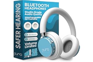 Puro Sound Labs BT2200 Plus Kids Bluetooth Headphones – Volume-Limiting 85dB, Studio-Grade Audio, Over-Ear & Comfy Design, 20-Hour Battery Life, Easy to Connect Wireless Headphones for Kids, Teal