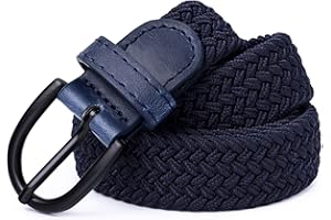 Mile High Life Junior pleciony elastyczny pasek | klamra szpilkowa | końcówka pętelkowa PU | chłopcy dziewczęta | szerokość 2,5 cm | 5 rozmiarów 5 kolorów