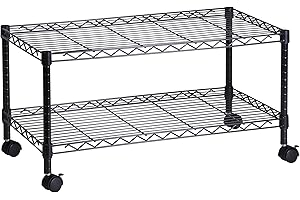 HONEY-CAN-DO Honey Can Do 2-Tier Media Cart, Steel, Black, 18x36