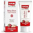 LuvLap Naturals 100% Natural Baby Toothpaste 100G,Strawberry Flavour,SLS&Fluoride Free Kids Toothpaste,Removes Plaque,Prevents Bacteria,Ensures White Teeth,Neutral Ph,12M+