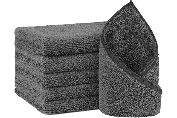 Orighty 6-pack grå handdukar, 40 x 71 cm mikrofiber gymhanddukar | Snabbtorkande och absorberande, lätt och tunn grå yogahandduk – multifunktionell campinghandduk för spa, hotell och badrum
