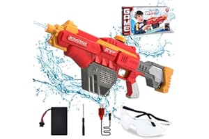 IEEILULU Elektrische Wasserpistole, Automatische Wasserspritzpistolen mit Hoher Kapazität, Wasserpistolen-Spielzeug mit Saugfunktion, Geeignet für Outdoor-Sommer-Strand, Pool-Party (Rot)