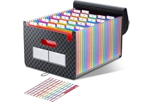 ‎THINKTEX ThinkTex Dokumentenmappe A4, 26 Taschen Erweitern Dateiordner Große Raum Fächermappe Datei Organizer Aktenordner Box Akkordeon Ordner Tragbar Sortiermappe für Zuhause oder Büro Dokumente