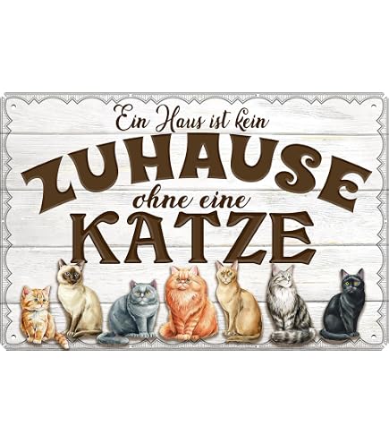 Blechschild „Katzenregeln“ 20x30 Cm – Witziger Spruch, Vintage-Design, Perfekt Als Deko Oder Geschenk Für Katzenfreunde