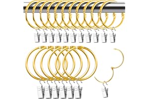 HENGXINCHEN Hengxinc 15 PCS Curtain Rings with Clips 50 mm Curtain Clip Ring metal Curtain Rings stainless steel Curtain Hooks for Home Window Rod Decoration