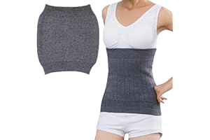 Comioke Calentador de Riñones de Cachemira, Calentador de Espalda de Cachemira, Cinturón de Calor para Lumbares, Faja Lumbar Caliente para Hombres Mujeres, Gris