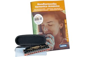 CASCHA HH 1610 DE Professional Blues Harmonica Set with German Instructional Book Plus MP3-CD