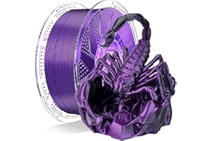 ‎CHITU SYSTEMS Chitu Systems Conjure Silk PLA Filament do drukarki 3D, dwukolorowy filament 1,75 mm,czarny fioletowy filament do drukowania 3D 1 kg / 2,2 funta (srebrny PLA-czarny + fioletowy 1 kg)