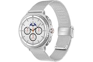 TRUMiRR Bracelet Remplacement pour Galaxy Watch 8 40mm 44mm / Classic 46mm 2025, Bracelet de montre en acier inoxydable maillé sans espace pour Samsung Galaxy Watch8 Hommes Femmes