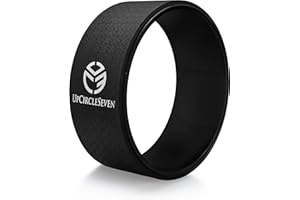 UpCircleSeven Yoga Wheel - [Pro Series] Strongest & Most Comfortable Yoga Prop Wheel - Perfect for Back Pain Stretching & Backbends, 12 x 5 in (Black)