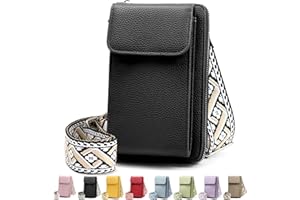 DBPBToU Pochette Téléphone Portable, Sacoche Femme Bandoulière avec Bandoulière Réglable, Sac Téléphone Portable Femme Portefeuille en Cuir PU pour Téléphone 7''