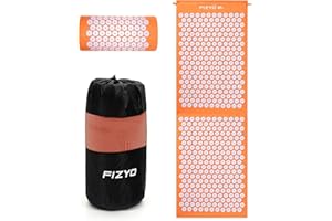 FIZYO, ACU XL, Ensemble de tapis d'acupression, tapis de massage Shiatsu avec, pour d'acupuncture, oreiller de tête, sac pour maux de dos, maux de tête, soulagement des tensions, 120x44 cm, orange