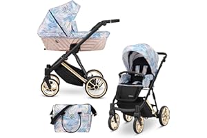 Kunert® IVENTO Ensemble complet de poussette combinée 2 en 1 I comprenant une gondole pour poussette et un siège sport pour poussette avec sac à couches/housse de pluie + chancelière