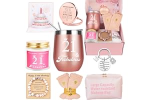 AWFRKY 21st Birthday Gifts for Her Women, Happy 21st Birthday Basket Gifts Box for Best Friends Female Daughter Sister Her Girlfriend Coworker Bestie Women Birthday Unique