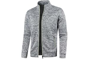 OBIQUZZ Veste de Sport de Survêtement pour Homme en Tricot - Sans Capuche avec Fermeture Éclair, Col Montant, Softshell de Course Légère et Poches