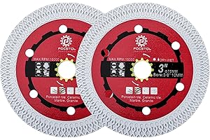 FOCSTOL Diamentowa tarcza tnąca do płytek – 2 szt. 75 mm tarcza tnąca do porcelanowych płytek ceramicznych, marmuru, granitu, kwarcu, altanka, 10 mm