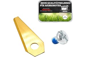 BEOS® 30 x tytanowy nóż zamienny premium do Bosch Indego + śruby z zabezpieczeniem, ostrza zapasowe do robota koszącego Bosch Indego, grubość ostrza 1 mm do długiej kosiarki, roboty przyjemności –