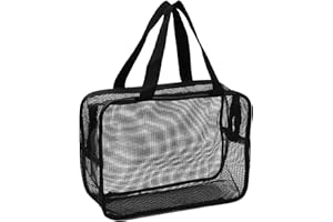 Tibapla Grande Borsa da Doccia Portatile in Rete, Portatile, Ad Asciugatura Rapida, Borsa da Viaggio per Cosmetici, Borsa da Toilette Multifunzione, per Dormitori, Palestra, Nuoto, Spiaggia, Viaggi