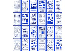 GUISSI Bullet Notebook Journal Stencil Planner Plastica Set Forniture Diario Scrapbook Modello Disegno Fai Da Te Stampo Kit Accessori 10x18CM 24 PZ