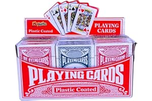 Playwrite Playing Cards 300-002 Pack of 12 Playing Cards. Display stand containing 12 packs of plastic coated security sealed playing cards.