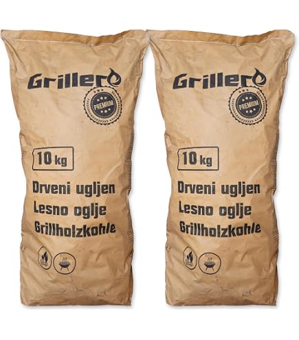 Carbone Per Barbecue BBQ-TORO Quebracho Blanco - Sacco Da 20 Kg, Qualità Ristorante, Brace Lunga 4-5 Ore