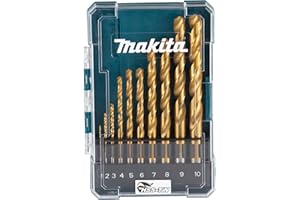 Makita D-72849 Lot de 10 forets HSS TIN