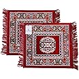 Kuber Industries Rug (Red, Maroon, Velvet, Standard, Rectangular, ‎60 x ‎60 cm)