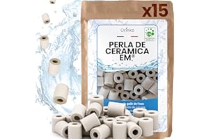 orinko 15 Perlas de Cerámica EM® - Mejoran la Calidad del Agua - Reducen los Depósitos de Cal - Perfectas para Usar en Jarra, Botella, Cantimplora, Cafetera, Hervidor de agua