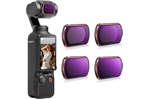 TOMAT Zestaw filtrów ND do DJI Osmo Pocket 3 Creator Combo, akcesoria 4-pak, ND16, ND32, ND64, ND256 (4 sztuki filtrów ND)