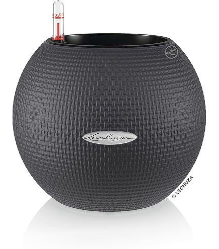Lechuza - Vaso per piante Rondo Premium 32, bianco opaco, colonna con sistema di irrigazione, indicatore del livello dell'acqua e inserto per piante, superficie opaca, 32,5 x 56,5 cm, 15786