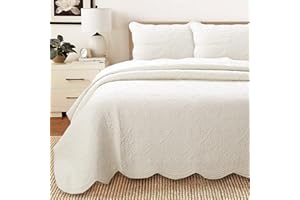 Cozy Line Home Fashions Victorian Medallion Solid Ivory Matelasse Embossed 100% Cotton Bedding Quilt Set,Coverlet,for Bedroom/Guest Room (Blantyre - Ivory, Queen - 3 Piece)