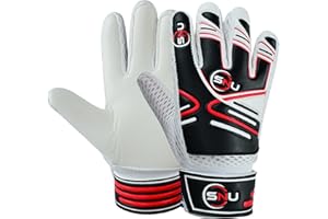 STEELIX Gants de gardien de but de football junior pour garçons, enfants et jeunes – Gants de gardien de but de football avec paume super adhérente et protection durable (noir, 7)