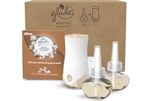 Glade Plug in Air Freshener Holder and Refill, Electric Scented Oil Room Air Freshener, Sandalwood & Jasmine, 1 Holder and 3 Refills (3 x 20ml)